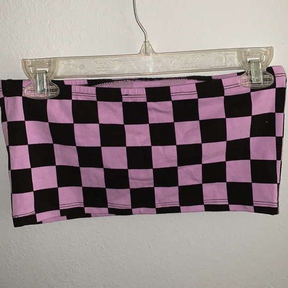 F21 purple strapless crop tube top - Picture 2 of 4